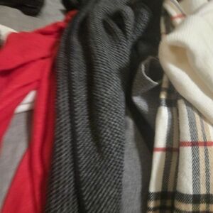 Express Scarves Bundle in Red, Black, Gray, Cream Plaid